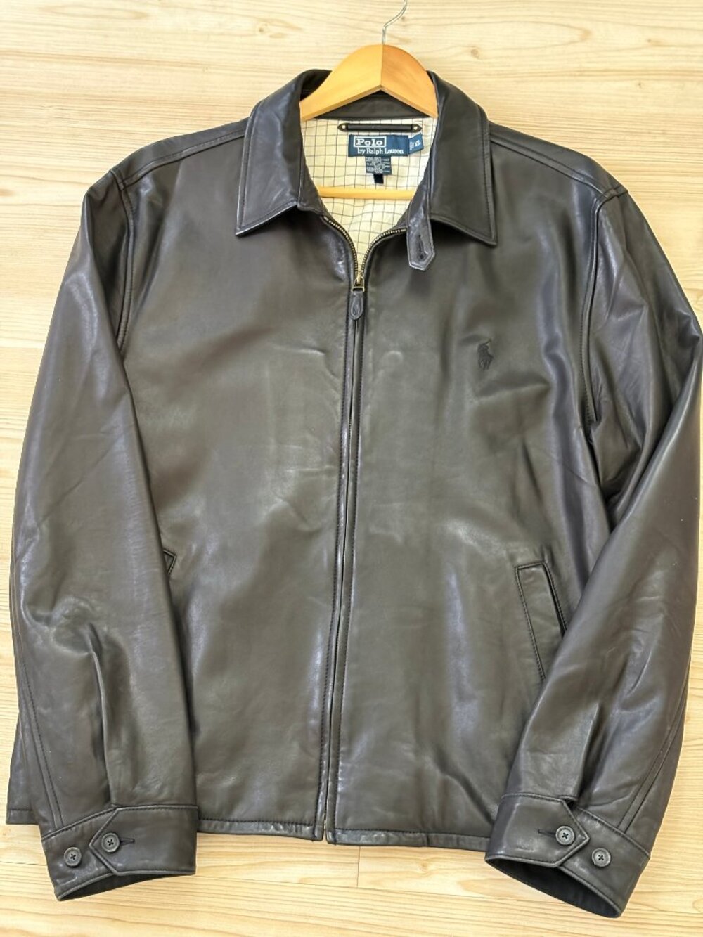 Vintage Polo Ralph Lauren Lambskin Leather Jacket Size XL